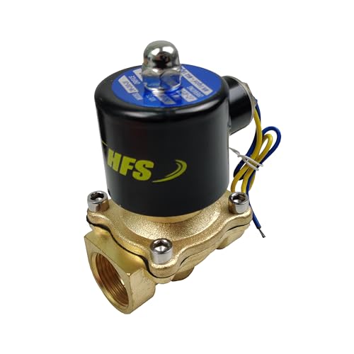 HFS(R) Electric Solenoid Valve Copper Normally Closed for Water Air Gas (12V DC 3/4IN NPT)