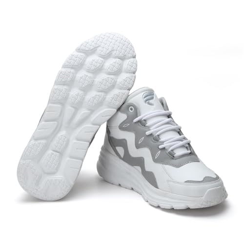 Image of FIELD CARE Casual Athletic Sneakers, Chunky Platform Design, Colour Block, Lace-up Hi-Top Gym Sports Shoes Shock Absorbing Cushioned Insole Stylish Sneakers