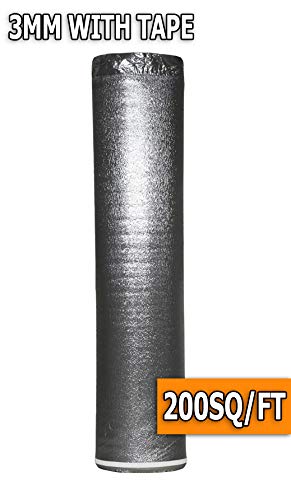 AMERIQUE AMSVPD3M Premium Flooring Underlayment Padding with Tape & Vapor Barrier, 3-in-1 Heavy