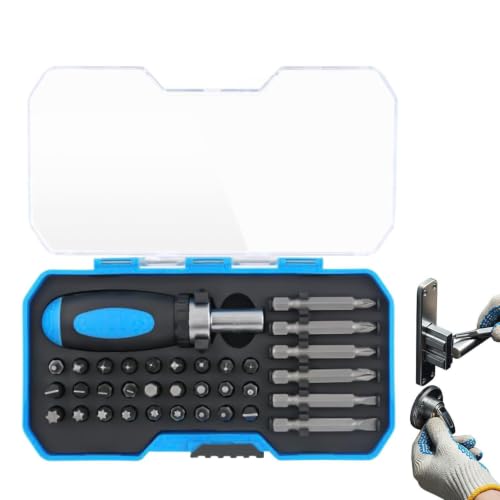 Image of Screwdriver Set with Case 34-Piece Multi Bit Portable Ergonomic Handle