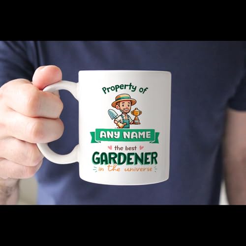MUGFFINS Personalised Mug for Gardener man - in English - Property of - Funny Custom Gift for Colleagues - Ceramic 11oz Mug — photo 3