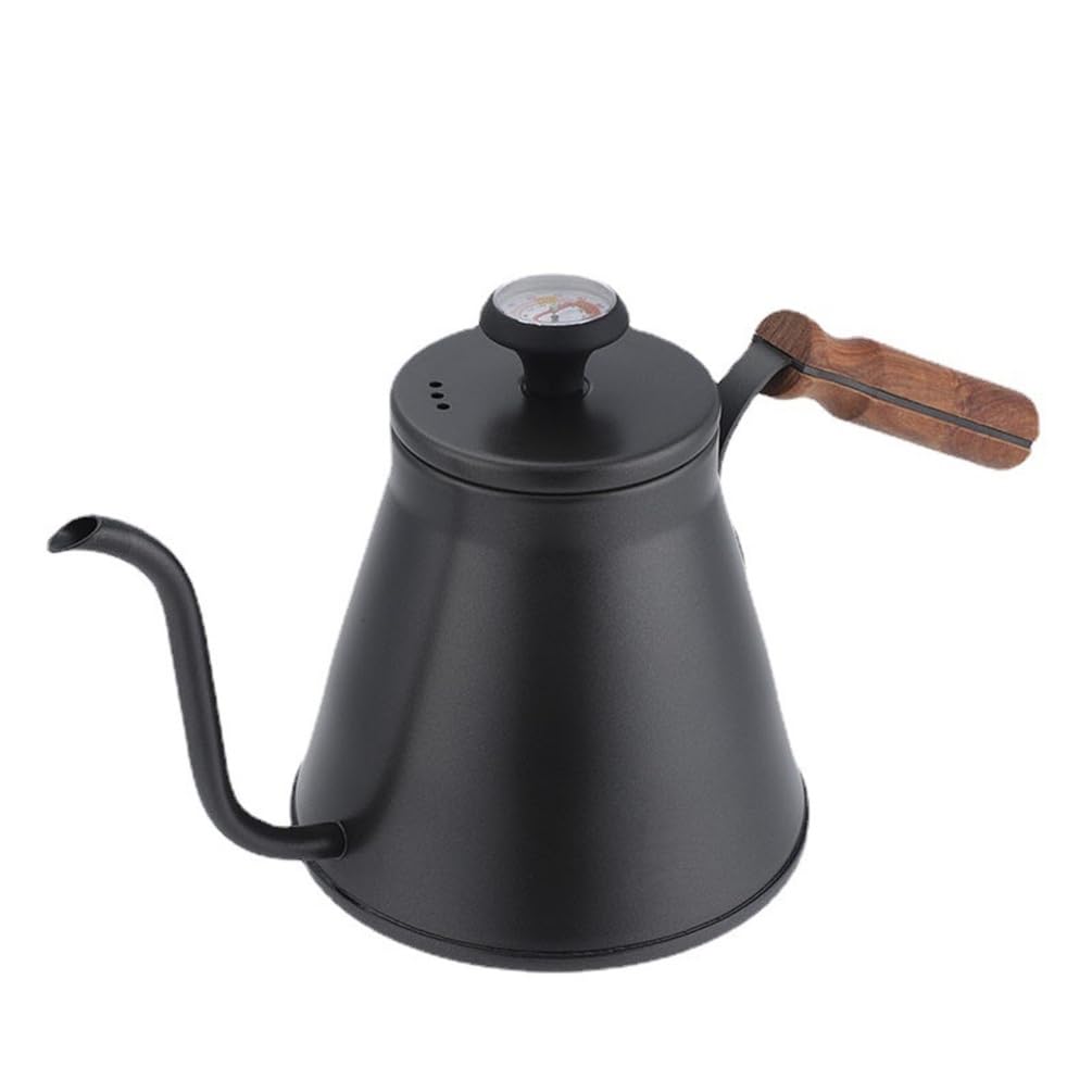 Czajnik Gooseneck, czajnik Gooseneck z kawą z termometrem, dzbanek do kawy ze stali nierdzewnej, czajnik do kawy Gooseneck Hand Drip, 1,2 l