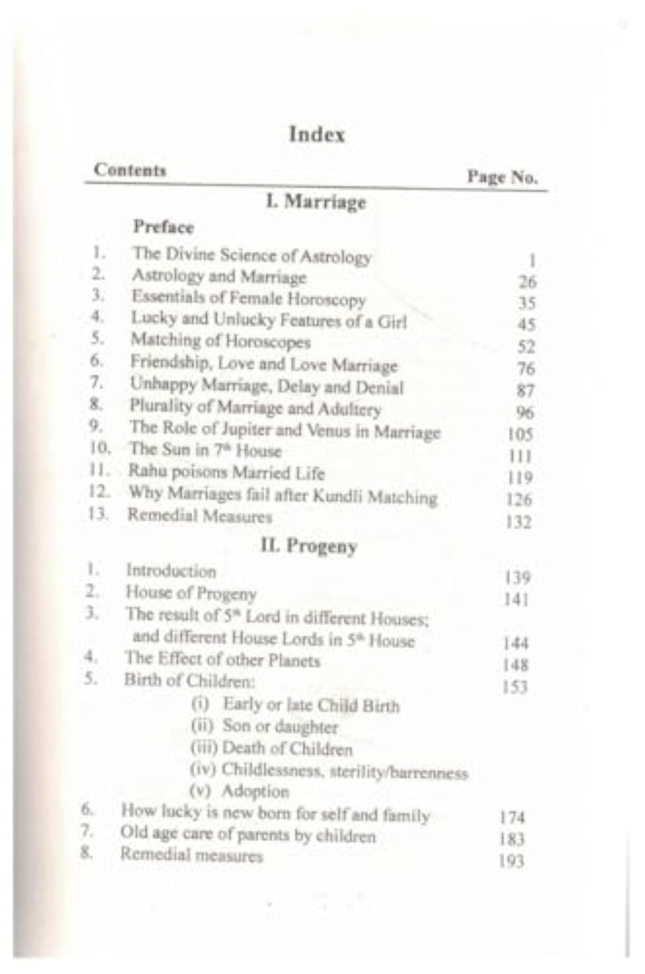 Marriage and Progeny Astrological Analysis Book