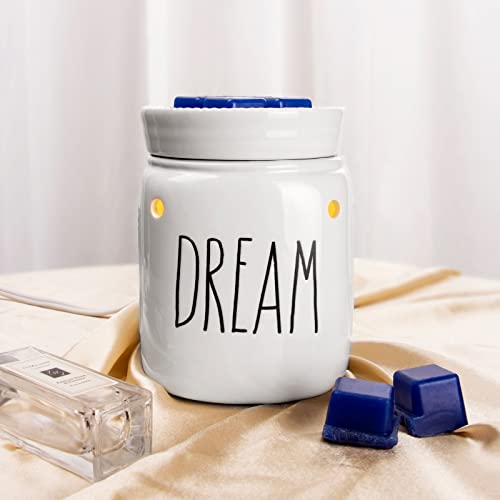 Star Moon Candle Warmer For Wax Melts Rae Dunn Inspired Farmhouse Wax Warmer Mason Jar Wax Melt With One More Bulb Removable Dish Home Decor Rae Dunn Decor China Ornaments, Cream White (Dream) #TOP4