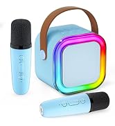 Mini Máquina De Karaoke Bluetooth Con 2 Micrófonos Para Niños – Efectos De Cambio De Voz, Compatible Con Smartphone, IPad Y TF Card – Regalo Ideal Para Cumpleaños De Niñas Y Niños