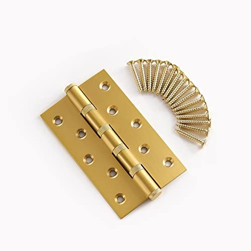 Nvsfzgiyg H4016-Qbcf Hinge, 1Piece Brass Door Free Slot Smoothly Thickening Mute Dooroom Knurled 4 Inch 9(H4016-Qbcf)