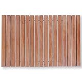 Nordic Teak 100% Solid Teak Wood String Mat - Indoor and Outdoor Use - Non-Slip Wooden Platform for Sauna, Pool, Hot Tub Flooring Decor and Protector (Natural Finish, 23.62" x 15.75")