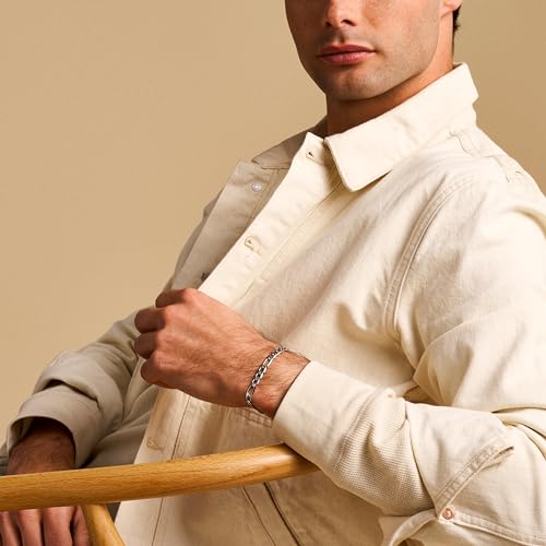 Image of Fossil Men's Plated Stainless Steel Engravable Personalized Gift ID, Chain or Cuff Bracelet for Men