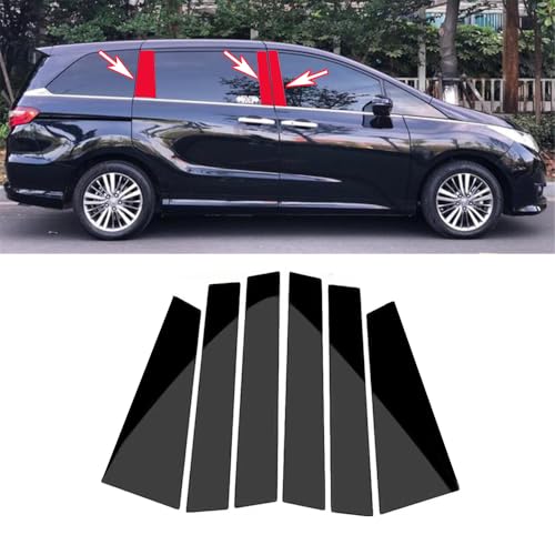 6pcs Black for Honda Odyssey(2015-2021) Car Window Center Pillar Stickers Car Window Trim Protect The Center Pillar Prevent Scratches Car Tuning Accessories