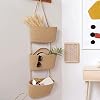 Organisateur Mural à 3 Niveaux En Corde De Coton – Panier Suspendu Pour Porte, Chambre, Salon, Salle De Bain (Noir)
