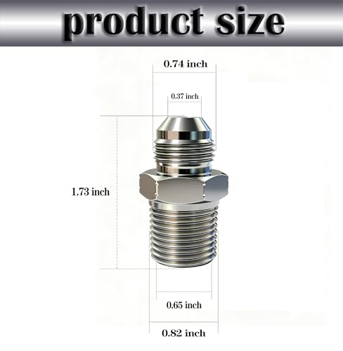 Image of 1 /2 inch JIC Male x 1 /2 inch NPT Male Hydraulic fitting, Carbon Steel SAE 37Flare Pipe Adapter Tube Fitting Straight Union Connector