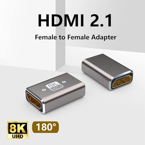 Image of 8K HDMI Female to Female Coupler Extension Extender hdmi Coupler, Support 3D 4K 8K PC TV Projector (Adapter)