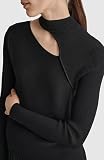 DKNY Damski sweter z długim rękawem, czarny, M