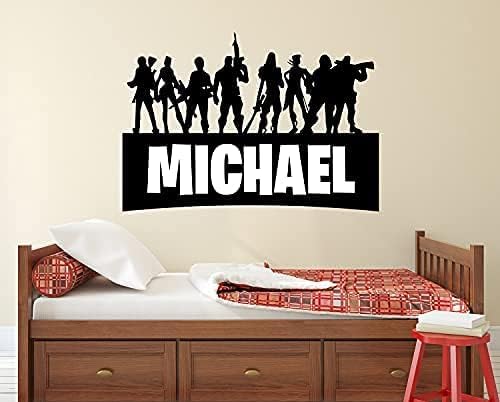 Personalized Gamer Name Wall Decal - Video Games Custom Name Vinyl Sticker Gaming Wall Decor Gamer Tag Wall Art Poster Wall Sign Sticker (52"W x 36"H)