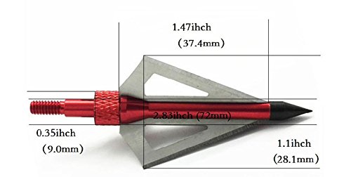 Kowinner Broadhead 3 Fixed Blade Archery Broadheads 100Grain Arrow Head Hunting Arrow Tips For Compound Bow And Crossbow 6-Pack #TOP1