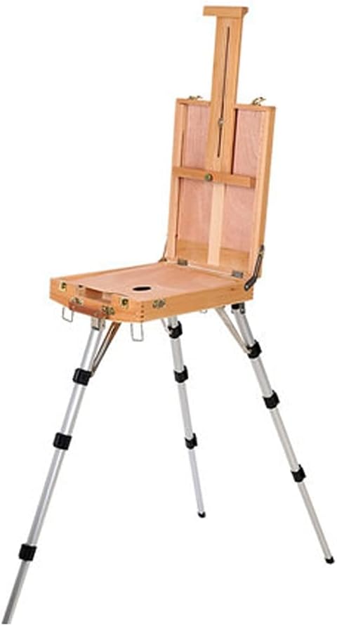 HBJWOV Oil Paint Box Sketching Oil Paint Easel Portable Painting Box Adult Lifting Solid Wood(E)