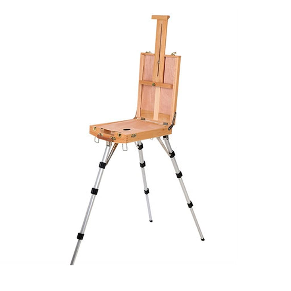 Caballete Caja de Pintura al óleo Dibujo Caballete de Pintura al óleo Caja de Pintura portátil Adulto Levantamiento Caballete de Arte de Madera Maciza (Color : B)