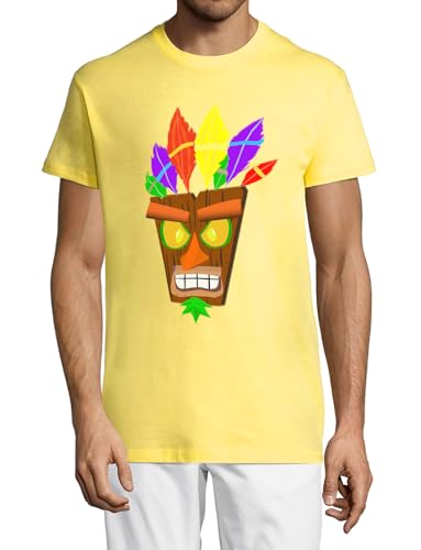 T-Shirt Homme Jaune Anti-Ternes en Coton Doux Indian Mask