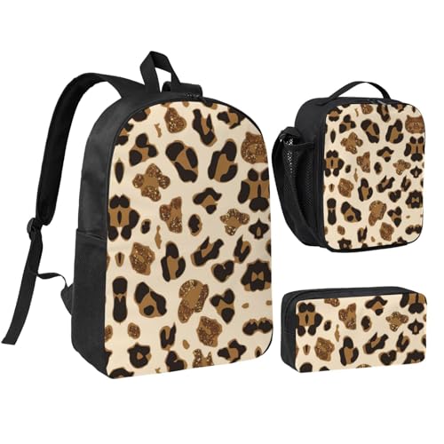 Sac à dos léopard 43 cm idéal pour les cours, le collège et le voyage