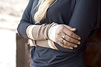 Algopix Similar Product 14 - Long Lace and Ribbed Knit Arm Warmers