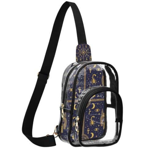 Bolsa transparente de alta comodidad con correa ajustable estilo dorado Anubis 2