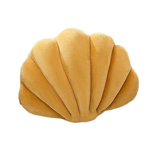 Shell Pillow Pink Colorful Seashell Throw Pillows Plush Cute Creative Home Office Decor for Girls Friends Gift(Camel,35 * 25CM)