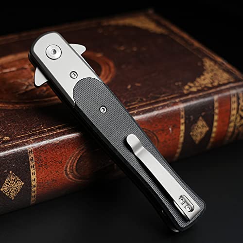 Image of NedFoss MERMAID Pocket Knife for Men, 3.9 inch D2 Steel Blade Folding Knife EDC Knife Hunting Camping Survival Knives with G10 Handle, Titanium Carbo-Nitride Coating