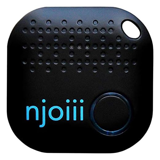 Njoiii Bluetooth Key, Phone, Anything Finder for Your Items with Replaceable Battery, Black