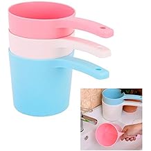 3Pcs Thicken Plastic Bathing Ladle Water Dipper with Handle Kitchen Ladles Bath Cups