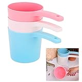 3Pcs Thicken Plastic Bathing Ladle Water Dipper with Handle Kitchen Ladles Bath Cups