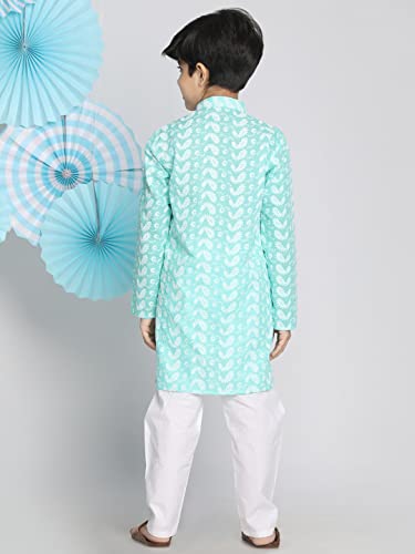 Image of VASTRAMAY Boy's Cotton Printed Kurta Pyjama Set