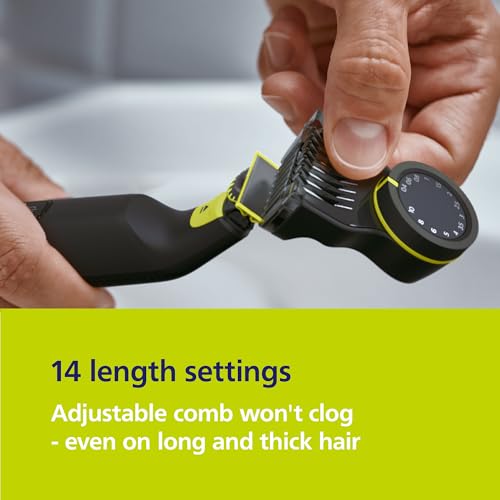 Image of Philips Norelco OneBlade Pro Face+Body Travel Kit Bundle - Philips Norelco OneBlade Pro 360 Face+Body Hybrid Electric Trimmer /Shaver, QP6542 /70 +Travel Case, QP401 /90