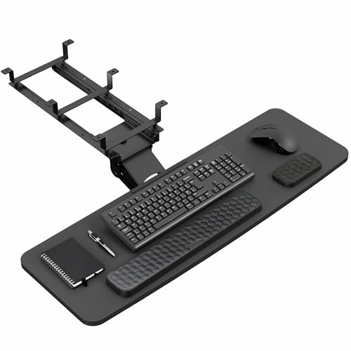 VIVO Premium Adjustable 34 x 11 inch Computer Keyboard and Mouse Platform Tray, Ergonomic Under...