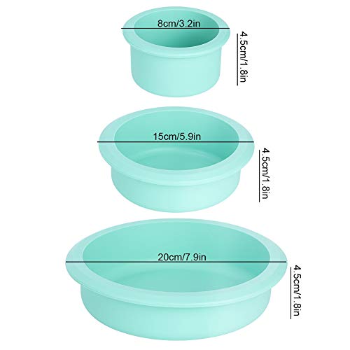 Cake Tray,3 Tier Ronde Cake Pan Set Siliconen Cake Mallen Bakplaat voor Verjaardag Bruiloft Kerstfeest - Afbeelding 7