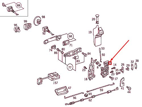MB C W202 Front Left Door Lock LHD A2027203935 NEW GENUINE  