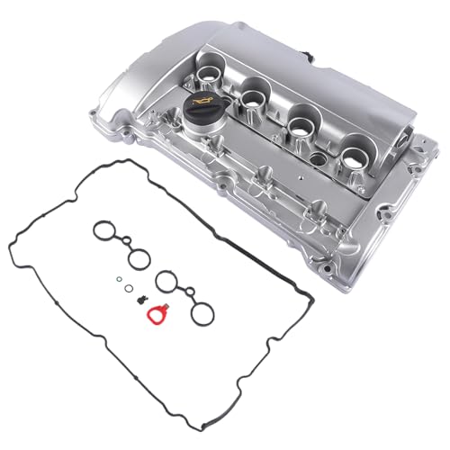 Image of Aluminum Engine Valve Cover Kit with Installed Gasket and Cap Replacement for 2007-2012 Mini Cooper R55 R56 R57 R58 R59 N14 Engine 11127646555 11127585907