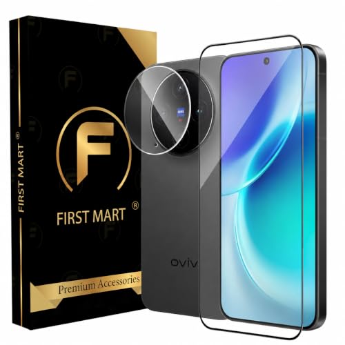 Image of FIRST MART Tempered Glass for Vivo X300 with Clear Camera Lens Protector & Installation Kit | HD Clear, Edge-to-Edge, Scratch Resistant, Case-Friendly | Pack of 1