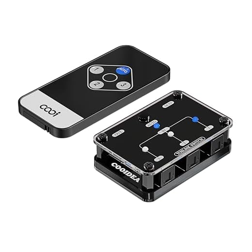 COOIDEA Toslink Switch 3:1 – Automatischer SPDIF Optischer Audio Toslink Umschalter mit Fernbedienung, Unterstützt bis zu 192 kHz / 24 Bit, PCM 2.0 DTS Dolby AC3 für TV, Xbox und Blu-ray Player