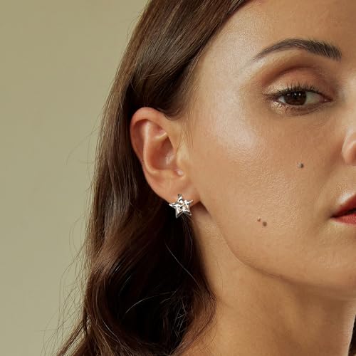 Boucles d'oreilles étoile argent 925 poli le cadeau céleste idéal - 2