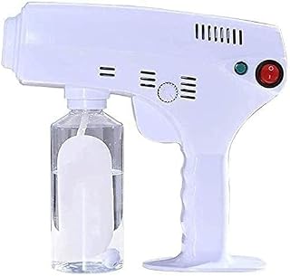 Portable Sprayer Hand-held Atomizer Steam Fogger Household Portable ULV Fogger Sprayer Machine Blue Light Nano Steam Spray Gun Disinfection, Range of 2 M Adjustable Fog Volume