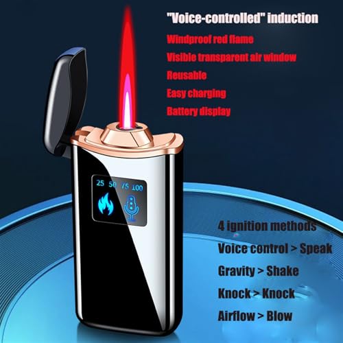 Encendedor de gas butano a prueba de viento con activación por voz miniatura 3