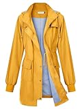 PITINAN Yellow Rain coat Women Waterproof Rain Jackets with Hood Lightweight Womens Rain Jacket Raincoats For Adults Women Yellow XXL