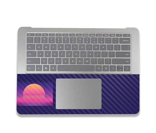 Image of MightySkins Carbon Fiber Skin Compatible with Microsoft Surface Laptop Studio 2 (2023) Full Wrap Kit - Synthwave Sunset | Protective, Durable Textured Carbon Fiber Finish | Made in The USA