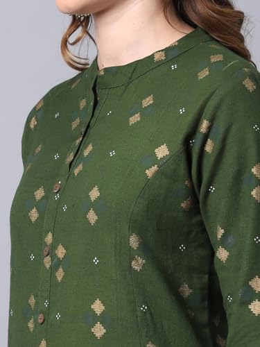 Image of Pistaa's Women's Cotton Relaxed Fit A Line Kurta