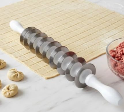 CiCi HOME Rouleau de coupe-pâte avec 9 lames roulantes pour MANTI turc (Tortellini)