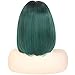 IWISH Ombre Green Lace Front Wigs, Short BOB Straight Hair Ombre Green Wig Glueless Heat Resistant Fiber Hair Synthetic Lace Front Wigs for Fashion Women