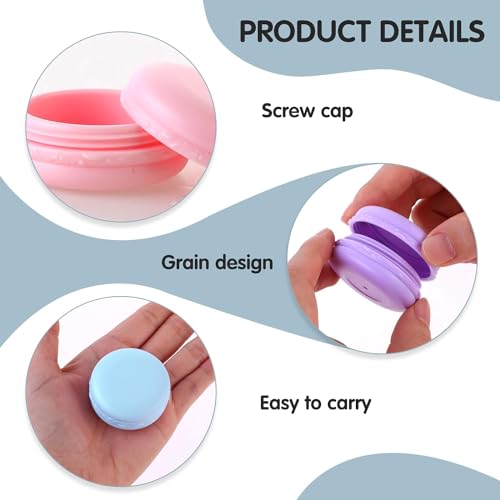 Image of Hunky Dory 12pcs 10gram Multicolour Macrons with Cap Cosmetics Container for Creams,Lip Balm, Body Butter, Essential Oil, Costemic, Makeup Use (5 Colours)