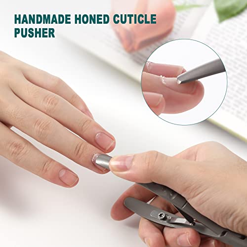 Bezox Cuticle Trimmer With Cuticle Pushers – 2 In 1 Heavy Duty Stainless Steel Cuticle Tools - Cuticle Cutters And Nail Pusher With Anti-Slip Handle And Sharp Blade – 6Mm Jaw #TOP4