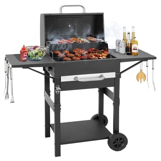 Kendane Charcoal Grill with Side Shelf, 353 Sq.Inch Cooking Area