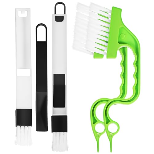 Image of 4 Pcs Window Track Cleaning Tools Set - Crevice Brushes for Efficient Cleaning of Window Grooves and Tight Spaces, Durable and Easy to Use